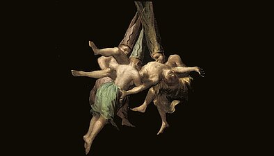 Closeup of Goya's Vuelo de Brujas