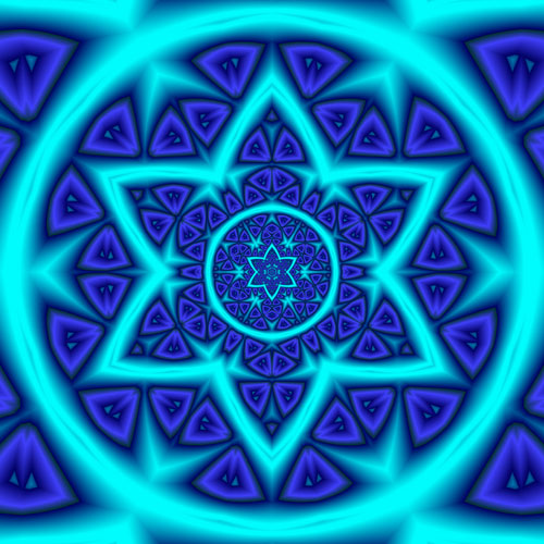 Fractal-like Star of David in blue